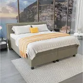 Mörgenn Boxspring Capri - Pocketvering Boxen en matrassen - Luxe 12cm topper - Taupe - 180x200 cm - Inclusief Dekbed en Kussens