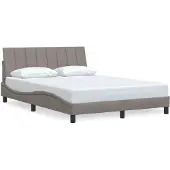 vidaXL bedframe zonder matras, model "Hanko", taupe, 140x190 cm, met stoffen bekleding