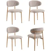 Furnihaus Eetkamerstoelen Celia Taupe Naturel Santi Set van 4