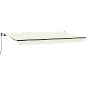 vidaXL Uitschuifbare luifel Crème 350 x 200 cm Stof