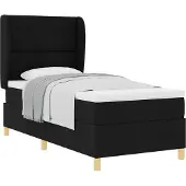 vidaXL Boxspring bed met hoofdeinde Zwart 200 x 100 cm Stof