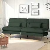 COMHOMA - Sofa Slaapbank - Futon Klapbank 3-zits Hoekbank - Groen
