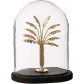 J-Line stolp Palmboom - glas - zwart/goud - large