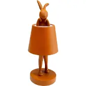 Kare LED-batterijlamp Animal Rabbit, oranje, IP54, 29 cm dimbaar, geel / oranje, Woon-/ Eetkamer, Kunststof, Design