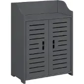 En.casa Badkamerkast Trosa, 62 x 45 x 25 cm. Badkamermeubel, wandkast, opbergkast, bijzettafel, WPC, donkergrijs. []