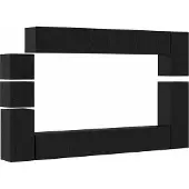 Syfax Tv-meubelset Wandgemonteerd 9 pcs Zwart Eiken Bewerkt hout