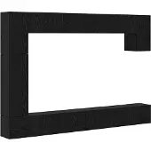 Syfax Tv-meubelset Wandgemonteerd 9 pcs Zwart Eiken Bewerkt hout