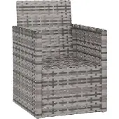 Syfax Tuinstoel met kussens poly rattan grijs