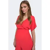 ONLY zwangerschaps jumpsuit rood Dames Polyester V-hals Effen - maat XL