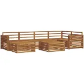 vidaXL Buiten bank set 7 st Naturel Massief Acacia Hout