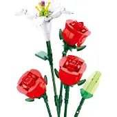 Sluban Flowers Bloemen Rozenboeket bouwspeelgoed kunstbloemen decoratie - Botanical Flowers - bouwset voor volwassenen en kinderen bouwdoos met 267 bouwstenen – M38-B1121B