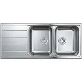 GROHE Spoelbak K500 Met 2 Bakken En Druiprek 1160x500mm Rvs