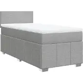 vidaXL Boxspring met matras stof lichtgrijs 100x200 cm