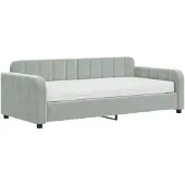 vidaXL Slaapbank met matras 90x190 cm fluweel lichtgrijs