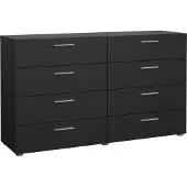 Ebuy24 Dubbele Ladekast Pepe Mat Zwart - Living
