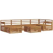 vidaXL Buiten bank set 7 st Naturel Massief Acacia Hout