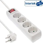 InLine Stekkerdoos met 4 contacten en schakelaar / wit - 5 meter
