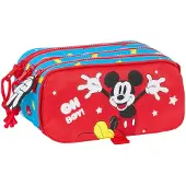 Safta Pennenetui met 2 vakken Mickey Mouse Clubhouse Fantastic Blauw Rood 21,5 x 10 x 8 cm