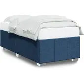 vidaXL Bedframe zonder matras 90x200 cm stof blauw