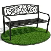 Akord Tuinbank IRYS / Staal Buitenbank / Zwart / Maximale Belasting 320 kg / 127 x 86 x 62 cm