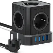 Voomy Power Cube S5 - 4 USB-A &amp; 5 EU - Zwart