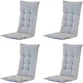 Madison Tuinkussen hoge rug panama lichtgrijs (4 stuks)