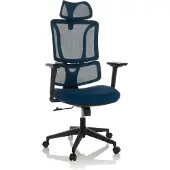MyBuero Bureaustoel / draaistoel ERGOMY zitting stof / rugleuning mesh blauw
