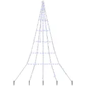 vidaXL LED Kerstboom met Grondspikes Blauw 306 cm Metaal