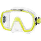Tusa Freedom Elite – Premium snorkelmasker & duikbril met single lens, breed gezichtsveld en Freedom Technology – Transparant/Geel – M1003 FY