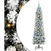 vidaXL Kunstkerstboom Wit 210 cm PVC en Metaal en Plastic