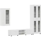 vidaXL Tv-meubelset FLORIN 3 st Wit Bewerkt hout
