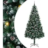 vidaXL Kunstkerstboom Groen 240 cm PVC en Staal en Kunststof