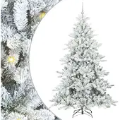 vidaXL Kunstmatige Hinged Kerstboom Wit 210 cm PVC en Staal