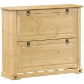 vidaXL Schoenenkast Corona 99x32x85 cm massief grenenhout