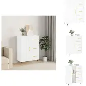 vidaXL Dressoir 69,5x34x90 cm bewerkt hout wit