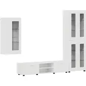 vidaXL Tv-meubelset FLORIN 3 st Hoogglans wit Bewerkt hout