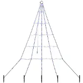 vidaXL LED Kerstboom met Grondspikes met 112 LED Blauw 182 cm Metaal