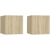 Syfax Tv-wandmeubelen 2 st 30,5x30x30 cm sonoma eikenkleurig