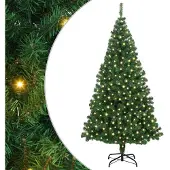 vidaXL Kunstkerstboom Groen 180 cm PVC en Staal en Kunststof