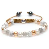 Karma Armband Spiral Best Beige White Crystal