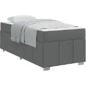 vidaXL Bedframe met matras Donkergrijs 90 x 200 cm Stof