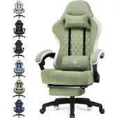 GTPLAYER - Gamingstoel Ergonomisch - Met Veerzitkussen en Voetensteun - Groen