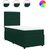 vidaXL Boxspring met matras fluweel donkergroen 90x190 cm
