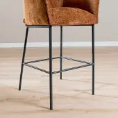 Livin24 Barkruk Nubo chenille koper 85 cm