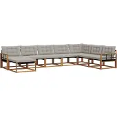 vidaXL Buiten bank set 8 st Natuurlijk en Licht Grijs