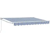 vidaXL Uitschuifbare luifel Blauw en Wit 3,5 x 2 m
