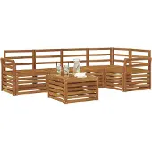 vidaXL Buiten bank set 6 st Naturel Polyester
