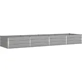 vidaXL Plantenbak Lichtgrijs 385 x 100 x 45 cm Gegalvaniseerd staal