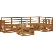 vidaXL Buiten bank set 6 st Naturel Polyester