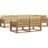 vidaXL Buiten bank set 8 st Natuurlijk en Beige